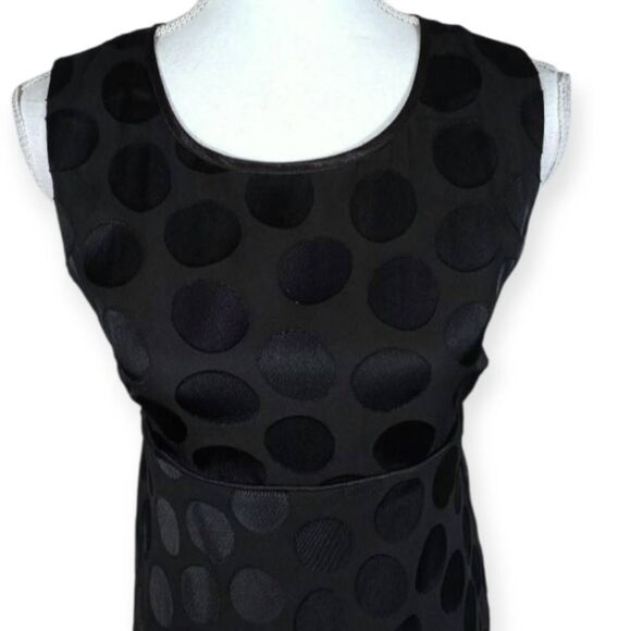 STYLE & CO. BLACK POLKA-DOT DRESS SZ.6 EUC. - Picture 2 of 6